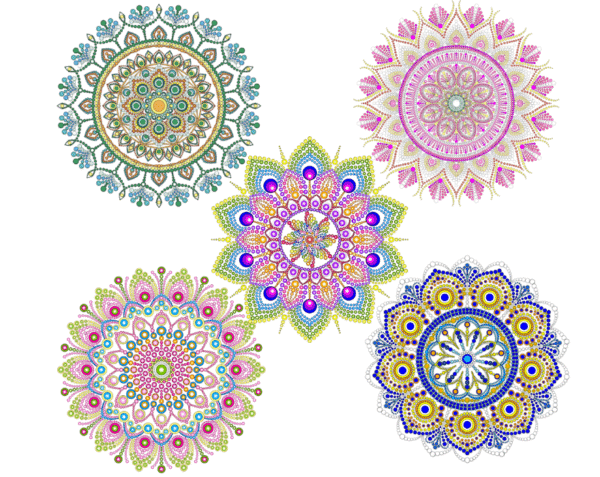 Mandala Art Sticker | 7.5" x 7.5" | Set of 5 | Design-3
