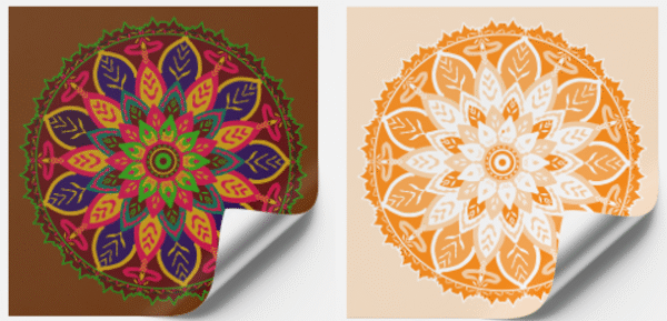 Set of 9 Mandala Stickers – 7.5” Square Decorative Decals, Vibrant Mandala Patterns for Home Décor, Walls, Laptops, Notebooks, Art Projects, and DIY Crafts - Image 2