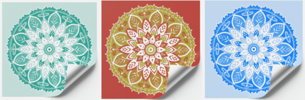 Set of 9 Mandala Stickers – 7.5” Square Decorative Decals, Vibrant Mandala Patterns for Home Décor, Walls, Laptops, Notebooks, Art Projects, and DIY Crafts - Image 5