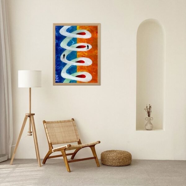 Spiral of Life – Abstract Life A4 Framed Wall Art Print | Dual-Tone Modern Decor | Black & Beige Frame Options - Image 7