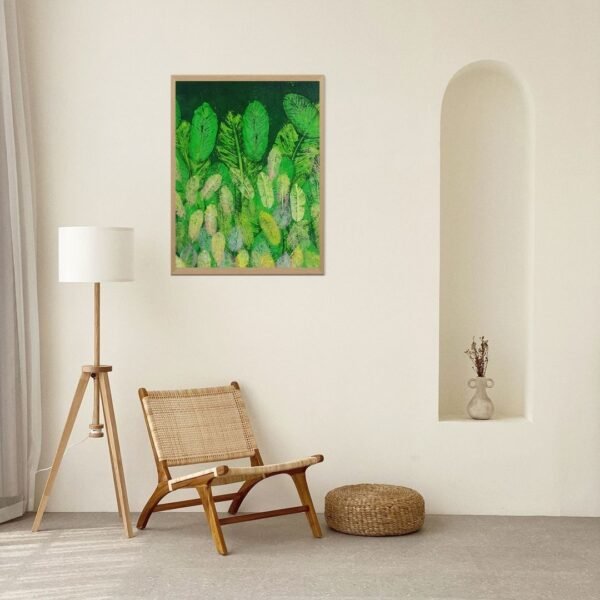 Tropical Leaves – A4 Framed Botanical Wall Art Print | Green Foliage Design | Black & Beige Frame Options - Image 6