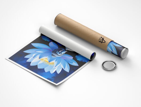 Lotus Buddha Canvas Print – Meditative Blue Buddha with Radiant Lotus Flower | Spiritual Wall Art for Home, Meditation Room & Yoga Studio - Image 9