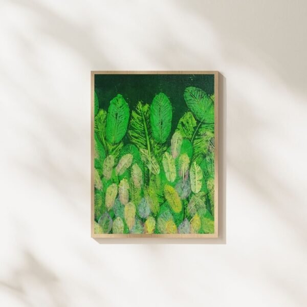 Tropical Leaves – A4 Framed Botanical Wall Art Print | Green Foliage Design | Black & Beige Frame Options - Image 8