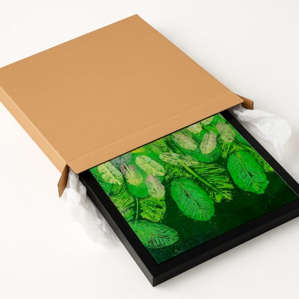 Tropical Leaves – A4 Framed Botanical Wall Art Print | Green Foliage Design | Black & Beige Frame Options - Image 7